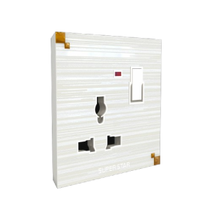 alt="Superstar Marble 3pin Socket - Premium Modular Electric Gang Switch Bangladesh"