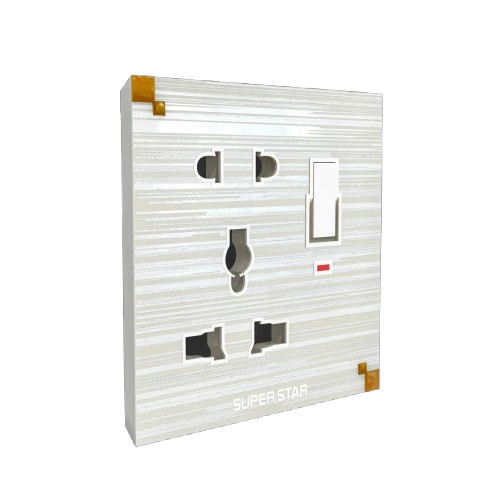 Superstar 2&3pin Multi Socket - Premium Modular Electric Gang Switch Bangladesh